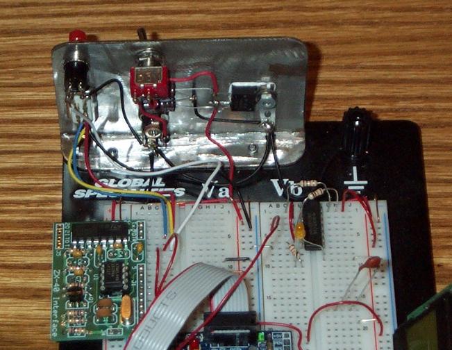 Solderless breadboard bracket.